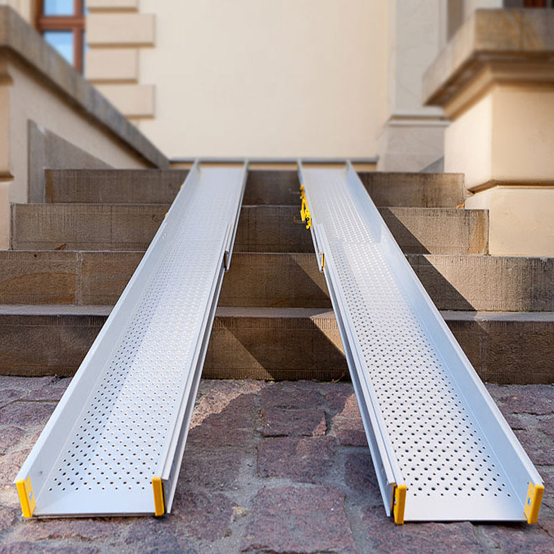 Adjustable 7ft to 10ft Telescopic Wheelchair Ramps – Hinged & Portable Design
