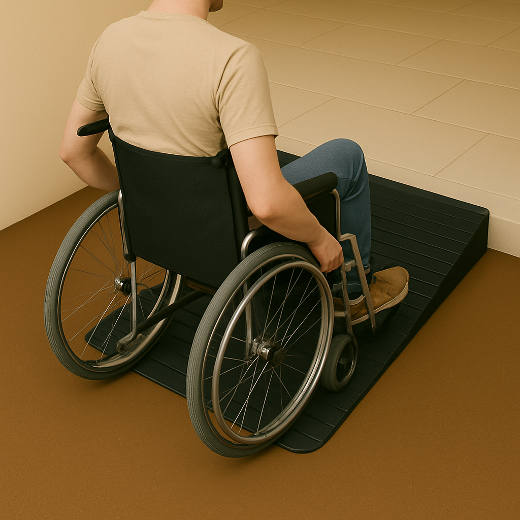 Non-Slip Mobility Ramp – Rubber Threshold Ramp for Easy Wheelchair Access
