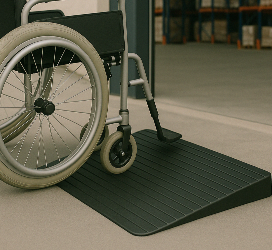 Heavy-Duty Rubber Threshold Ramp – 4.5"–7" Height for Wheelchair Access