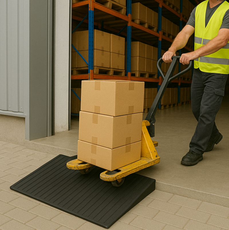 Rubber Threshold Ramp (12mm–100mm) – Heavy-Duty Non-Slip Ramp for Wheelchairs & Doorways
