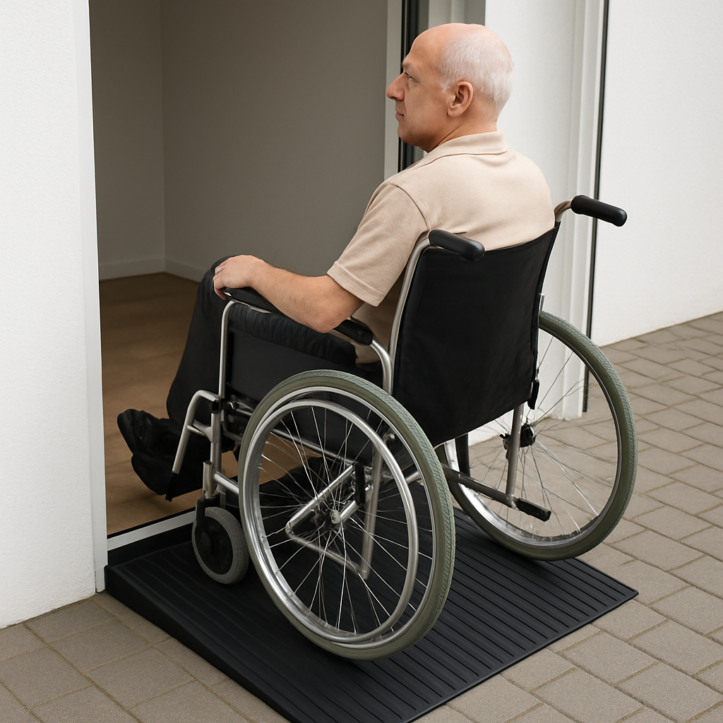 Rubber Threshold Ramp (12mm–100mm) – Heavy-Duty Non-Slip Ramp for Wheelchairs & Doorways